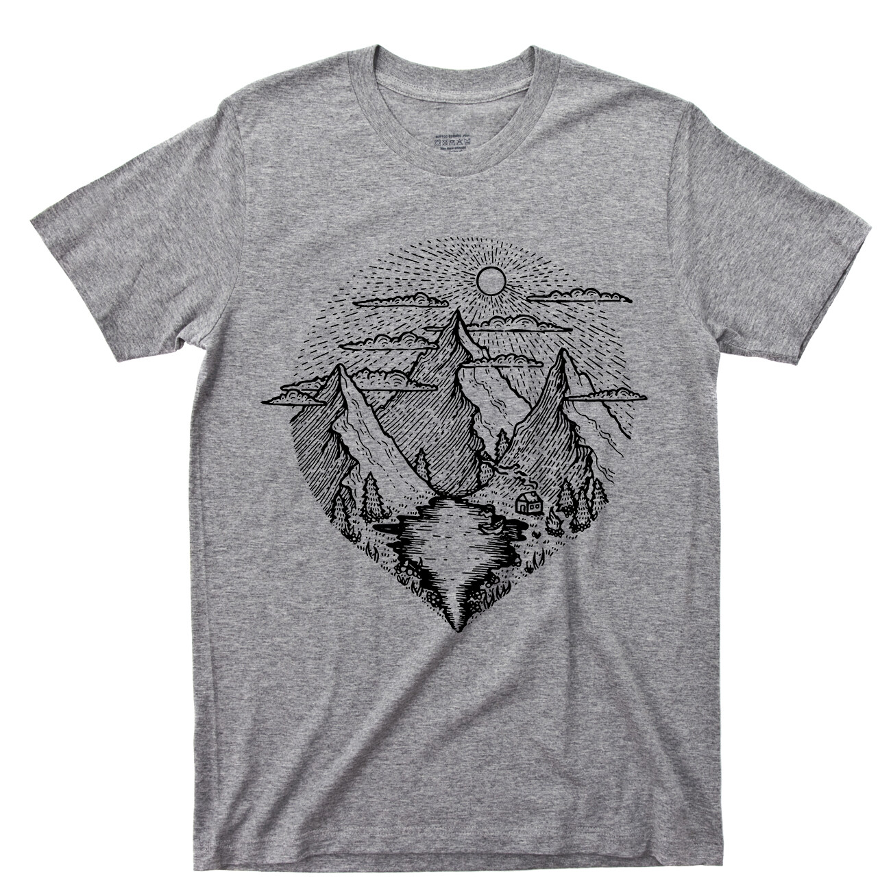 Camping T Shirt River Boat Cabin Sunrise Mountain Hiking Appalachian Trail Tee gallery