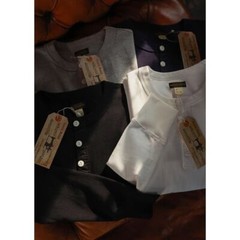 BOB DONG Fall Winter Basic Shirt Cotton Men’s Long Sleeve Henley Shirt Slim Top