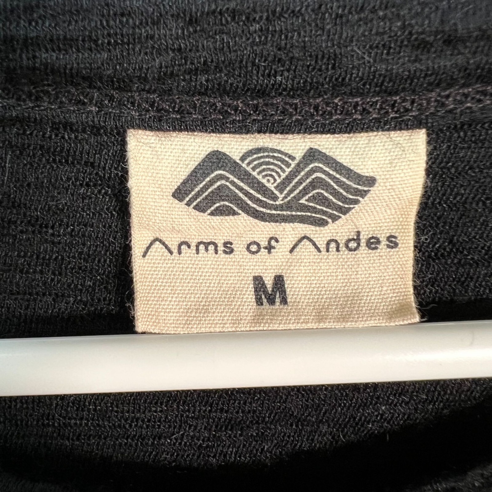 Arms Of Andes Black Alpaca Wool Pocket T-Shirt Size Medium Made In Peru gallery