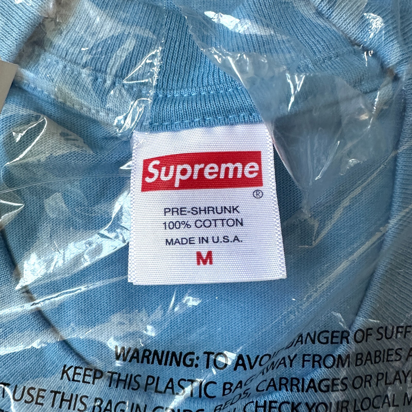 NWT Supreme SS24 Futura Box Logo Crewneck T-Shirt Brt Blue Tee Men's M AUTHENTIC gallery