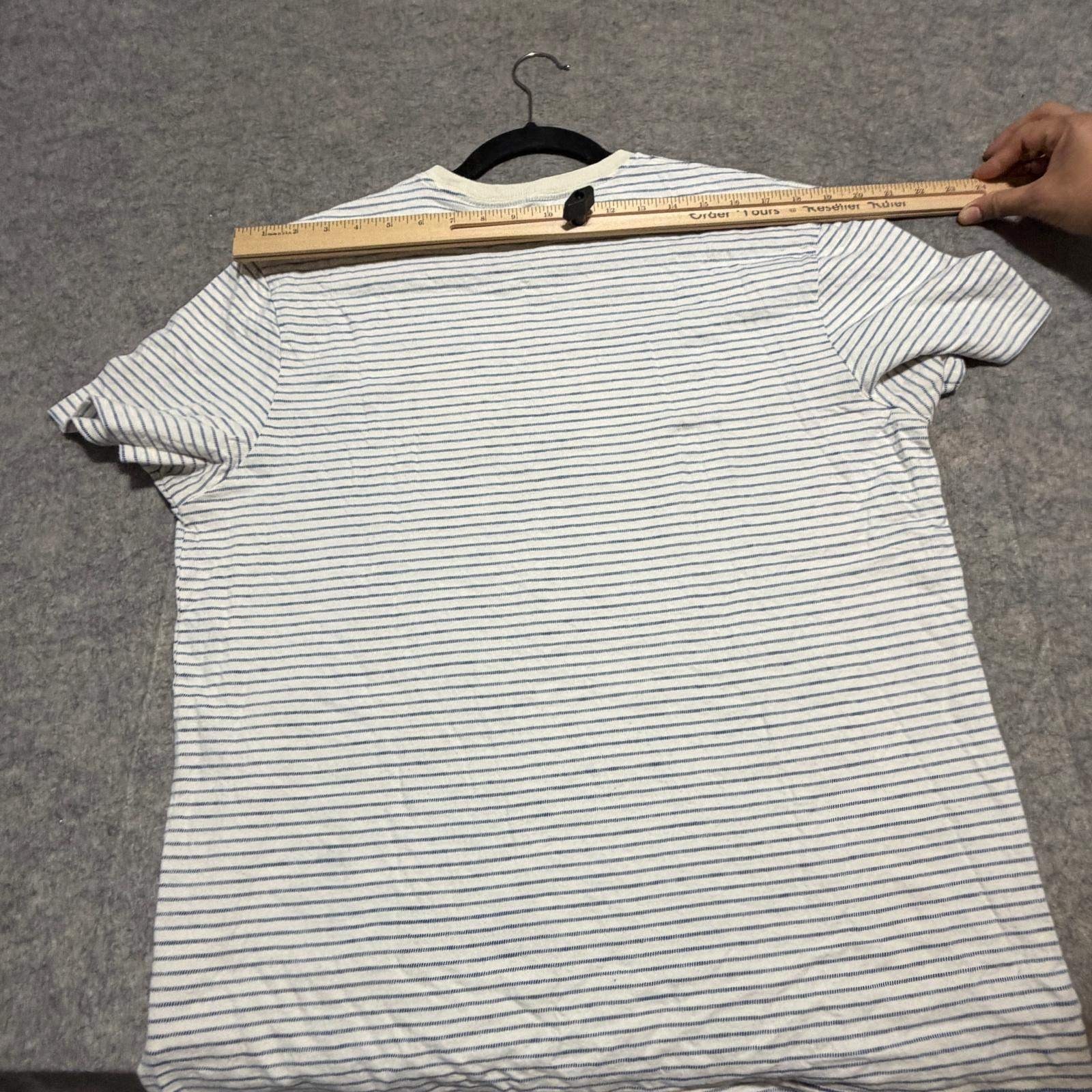 J.Crew Re-Imagined Mens Large Blue White Striped Cotton T-Shirt BG833 FA22 gallery