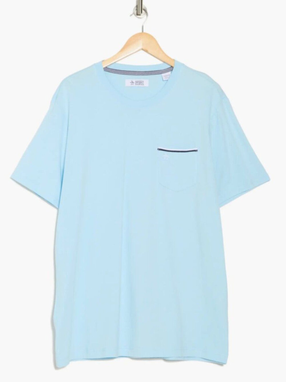 Original Penguin Earl Tipped Pocket T-Shirt Large NWT Crystal Blue gallery