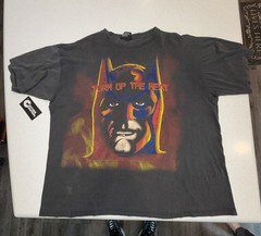 Vintage 90s Dc Comics 1997 Faded Batman Turn Up The Heat T-shirt Sz XL Flames