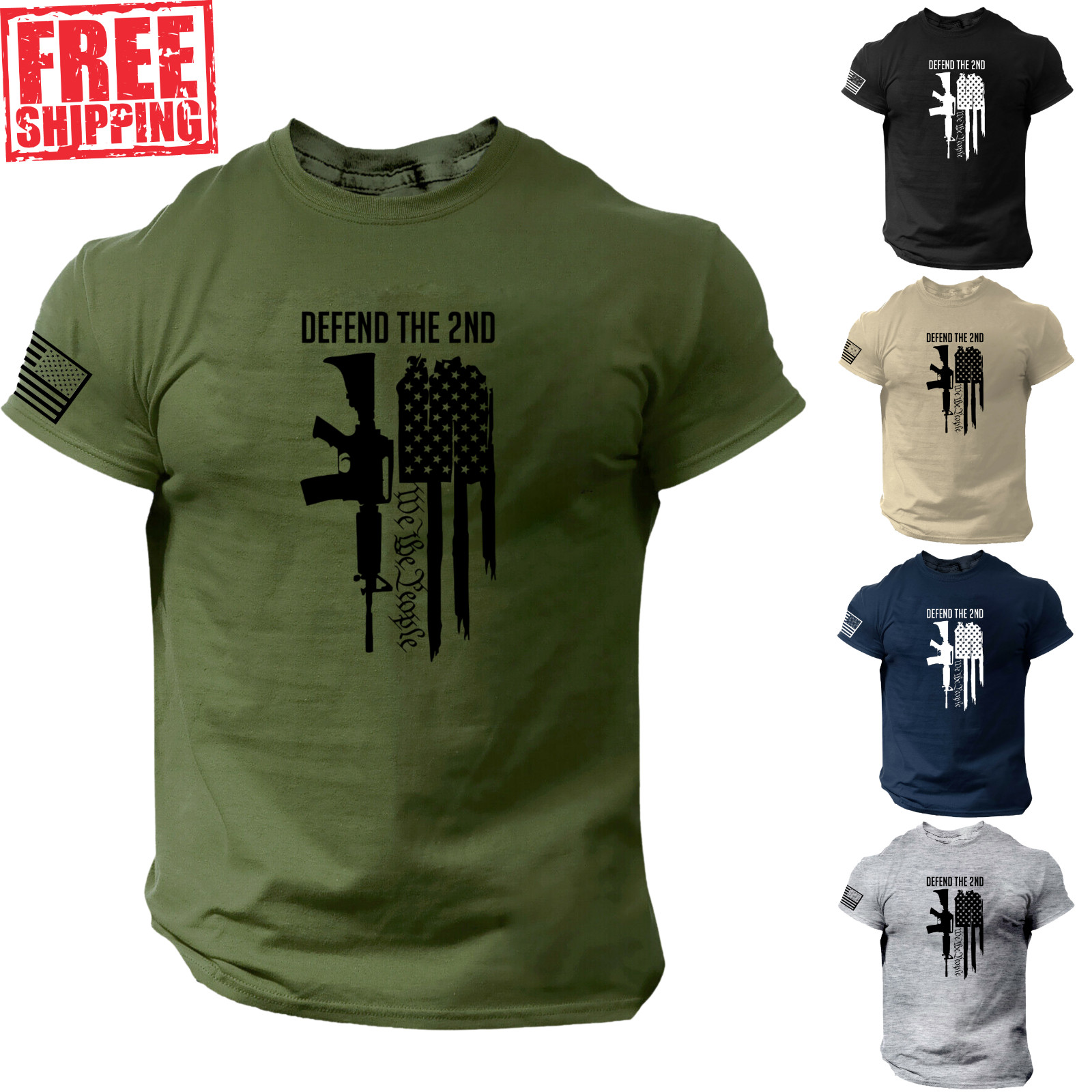 Defend The 2nd Amendment T-Shirt, American Flag, We The People, USA, 1776, 2A gallery