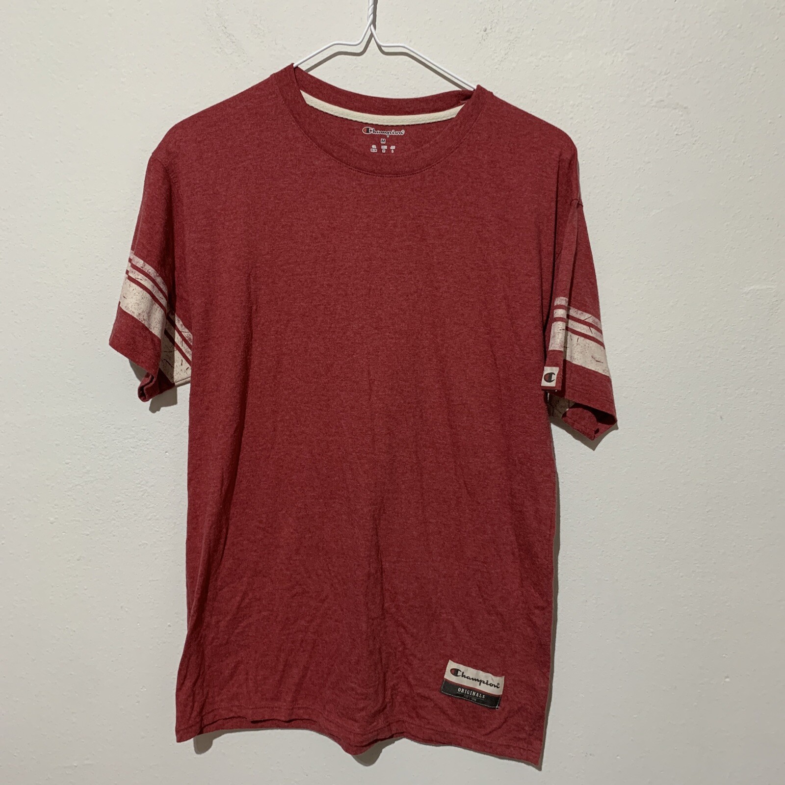 Champion Men’s Size Medium Red Short Sleeve Crew Neck T Shirt gallery
