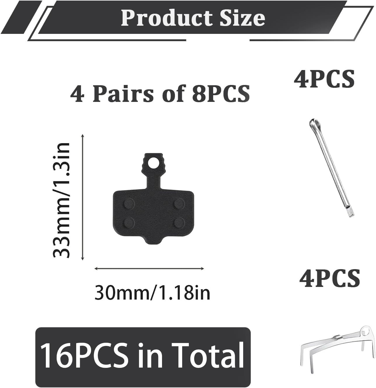 4 Pairs Bike Disc Brake Pads Compatible with SRAM Avid Elixir E1 E3 E5 E7 E9 ER