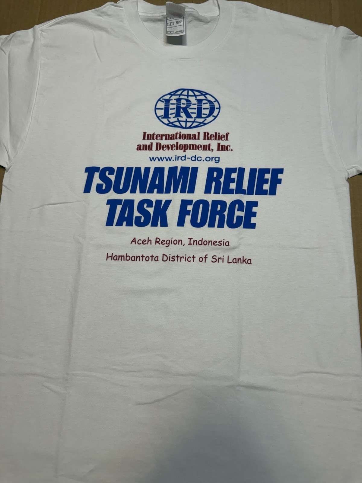 Vintage 2005 IRD Tsunami Relief Task Force Tee Aceh Sri Lanka Fruit Loom L gallery