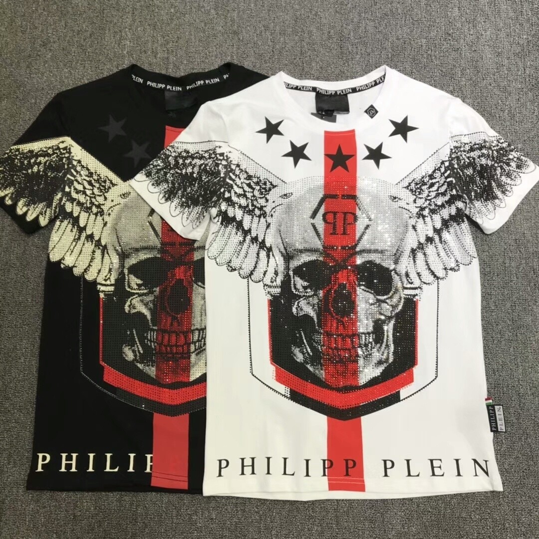 PHILIPP PLEIN INDIAN T-SHIRT PHILIP SKULL RHINESTONE SKULL POLO T-SHIRT gallery