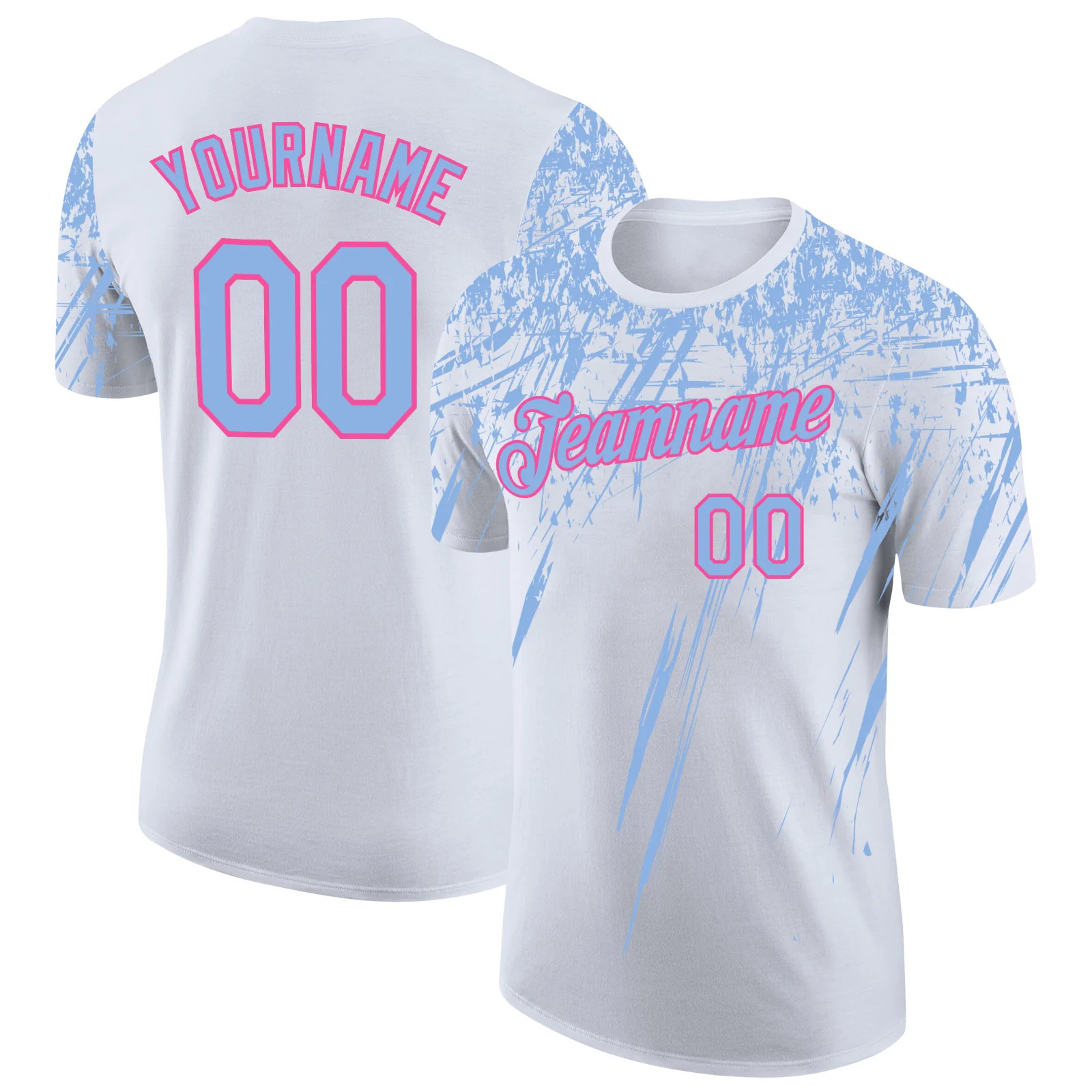 Custom White Blue Distressed Art Shirt Unique Birthday Gift For Women