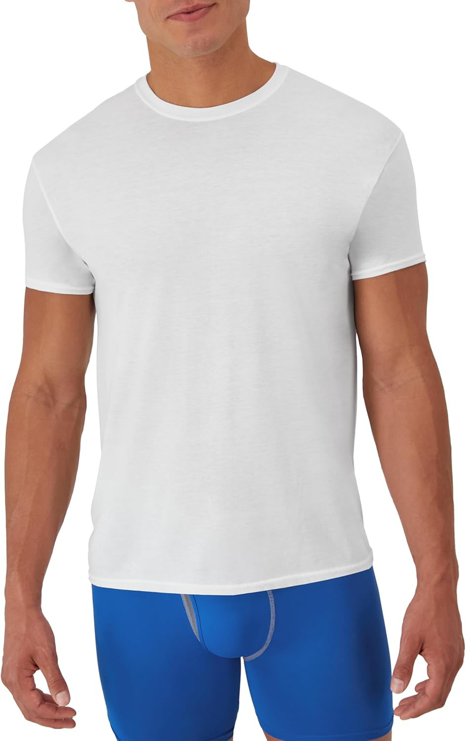 Mens TShirt Pack White Moisture Wicking Crewneck Undershirt 5 Pk gallery