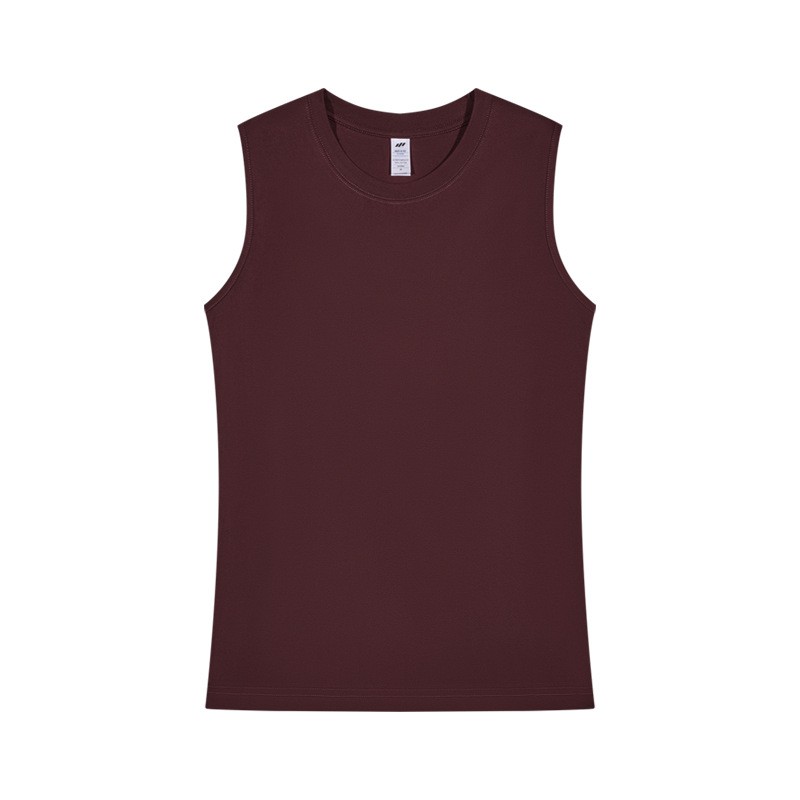 Solid Color Sleeveless T-shirt For Men Sport Fitness Vest Pure Cotton Sweatshirt gallery
