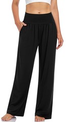 Women’s Wide Leg Comfy Stretch High Waist Yoga Pants Casual Loose Fit Home Lo…