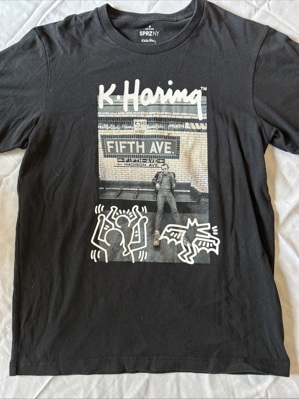 SPRZ NY Keith Haring Fifth Ave T Shirt Size Medium