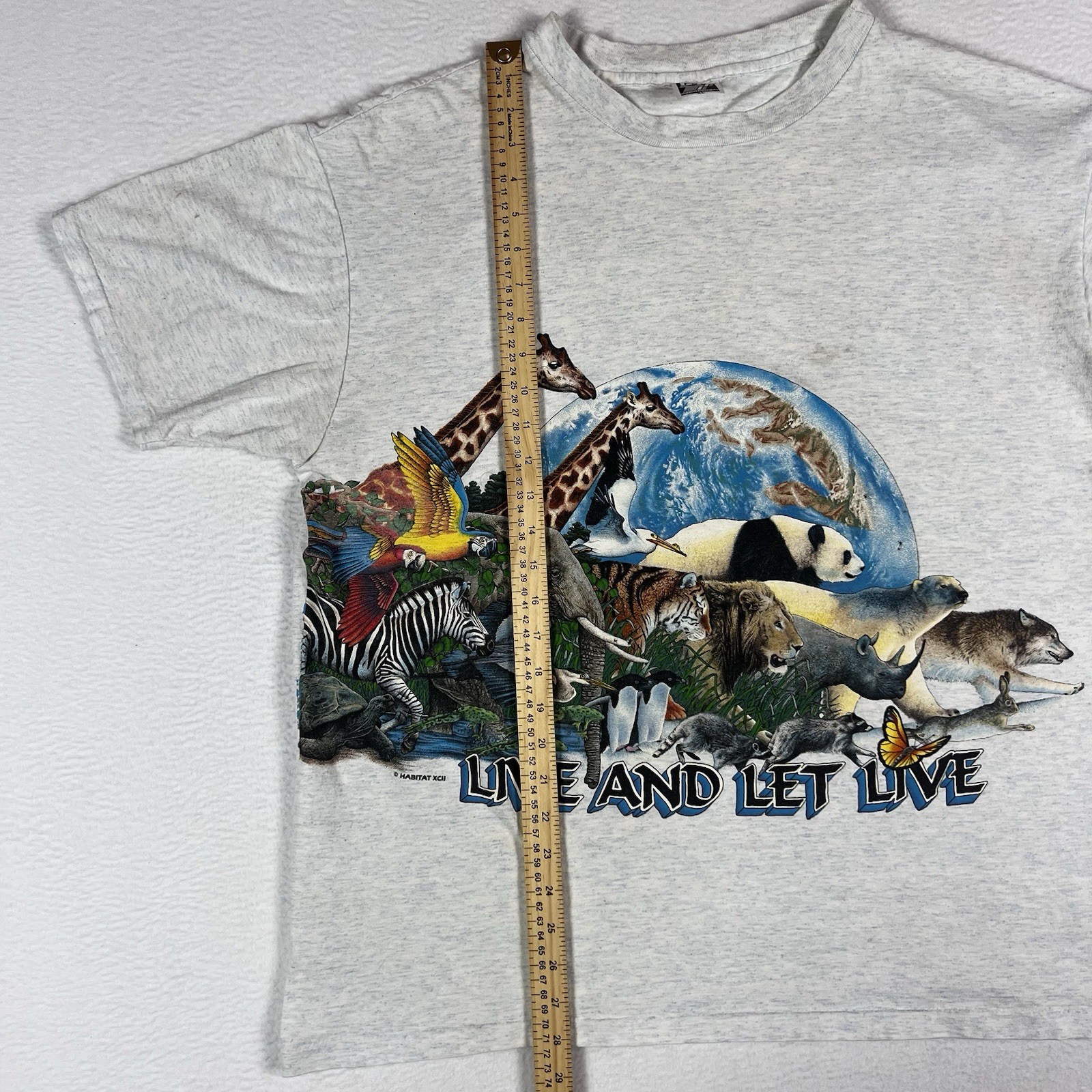 Vintage 1992 Habitat Double Sided Animal Shirt Mens XL Single Stitch Nature 90s gallery
