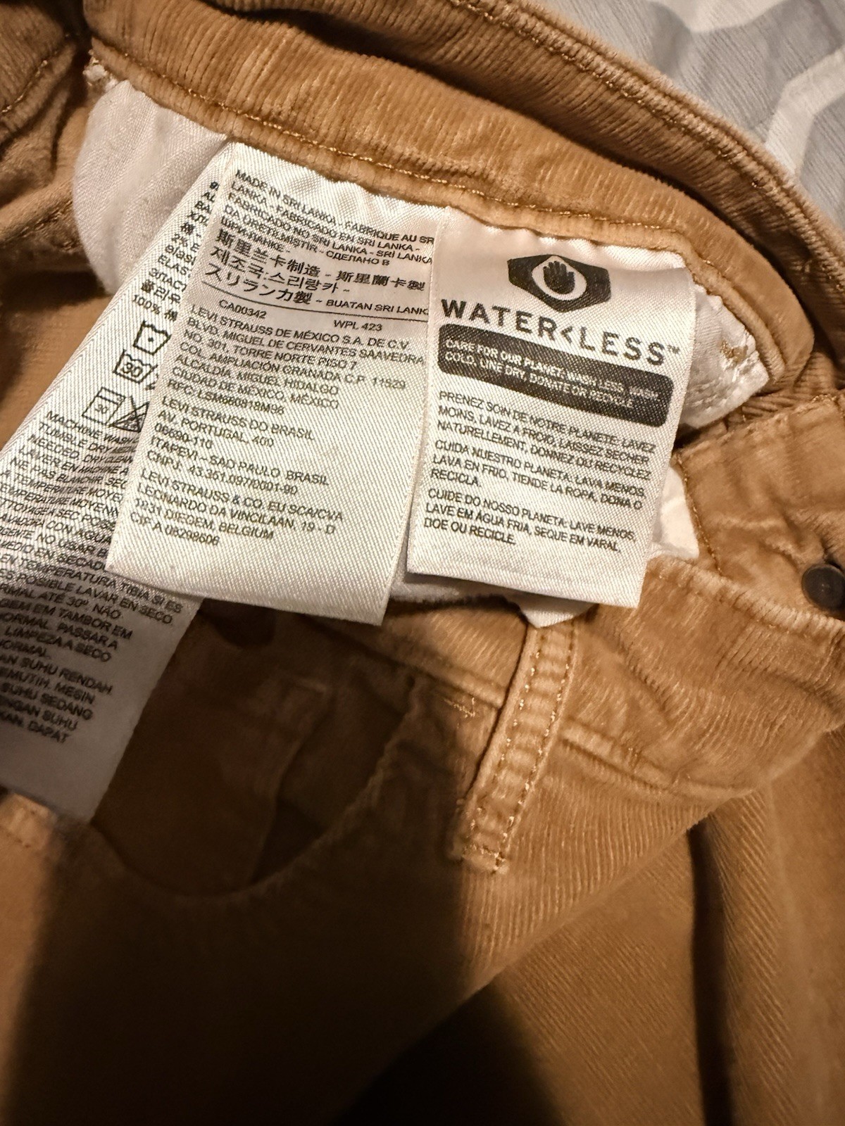 Levi's Men’s Pants 33X30 Brown Corduroy 721 High Rise Skinny Stretch Button Fly gallery