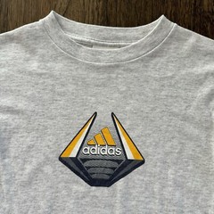 Adidas Vintage 2000’s Boys Teens Medium T-Shirt Gray Grey LS Adidas Graphic