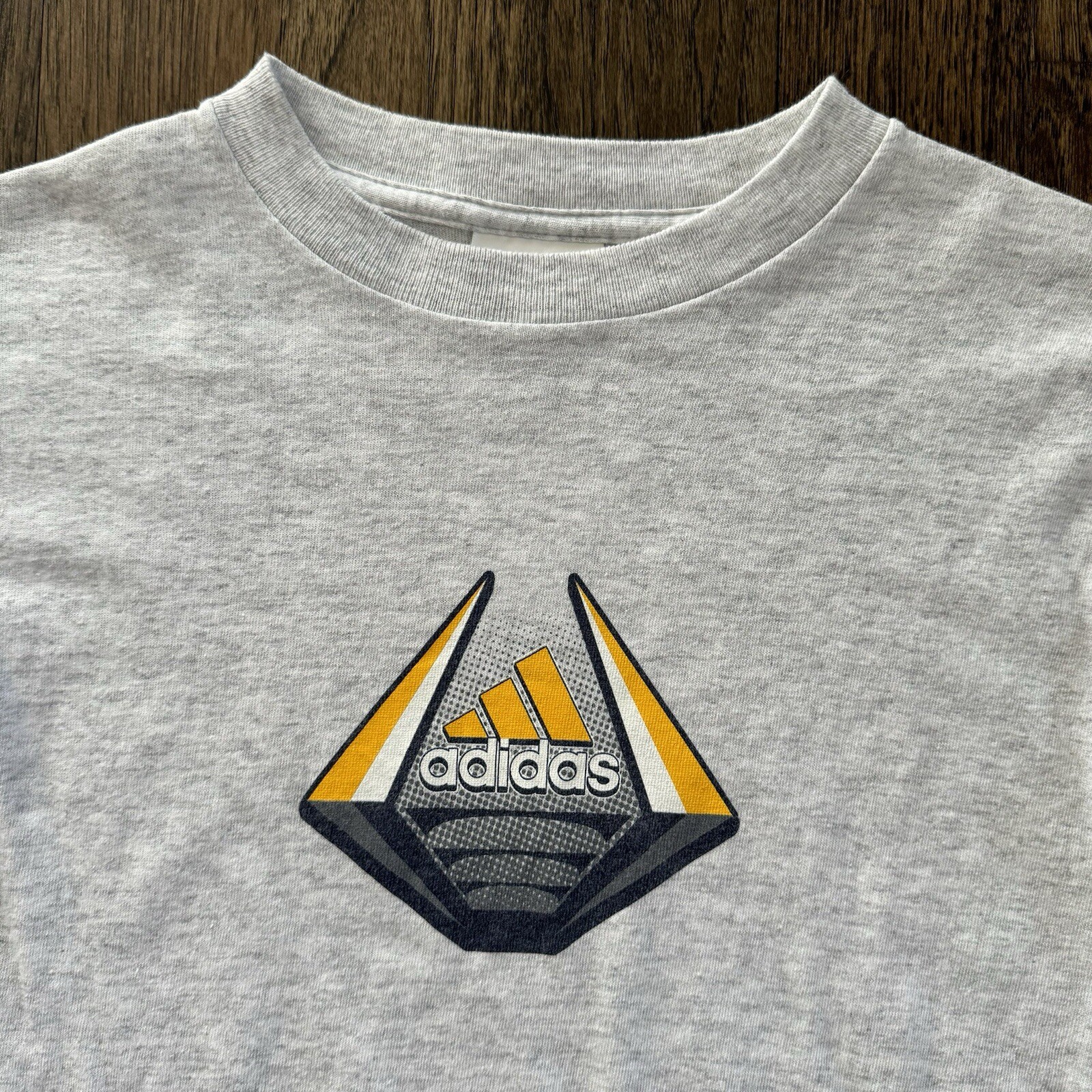 Adidas Vintage 2000's Boys Teens Medium T-Shirt Gray Grey LS Adidas Graphic gallery