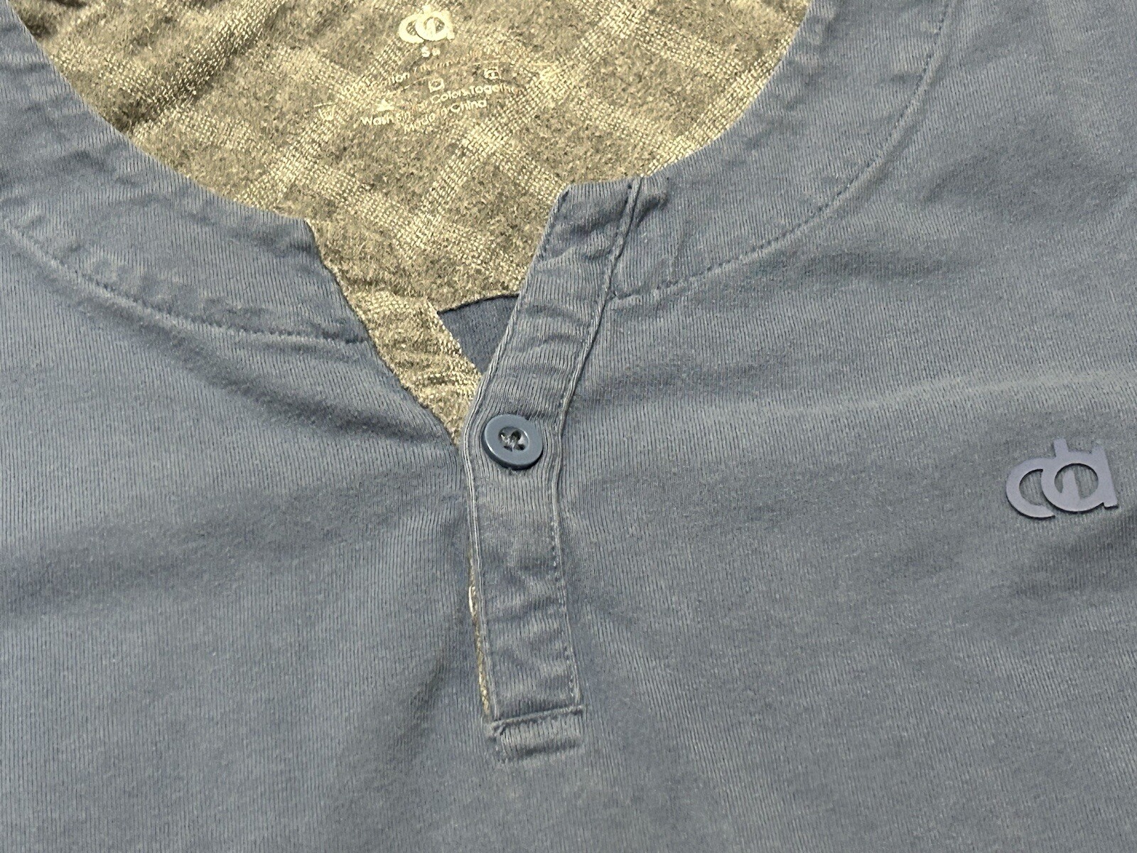David Archy Shirt Henley Adult Small Blue Long Sleeve Button Cotton Preppy Mens gallery