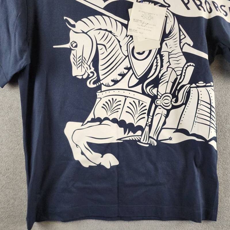BURBERRY Equestrian Knight Print T-Shirt Men's M Storm Crew Neck Short Sleeve gallery