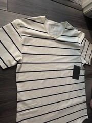 BYLT Premium Basics Drop Cut LUX Tee Men’s M White/Blue Striped Crew Athletic