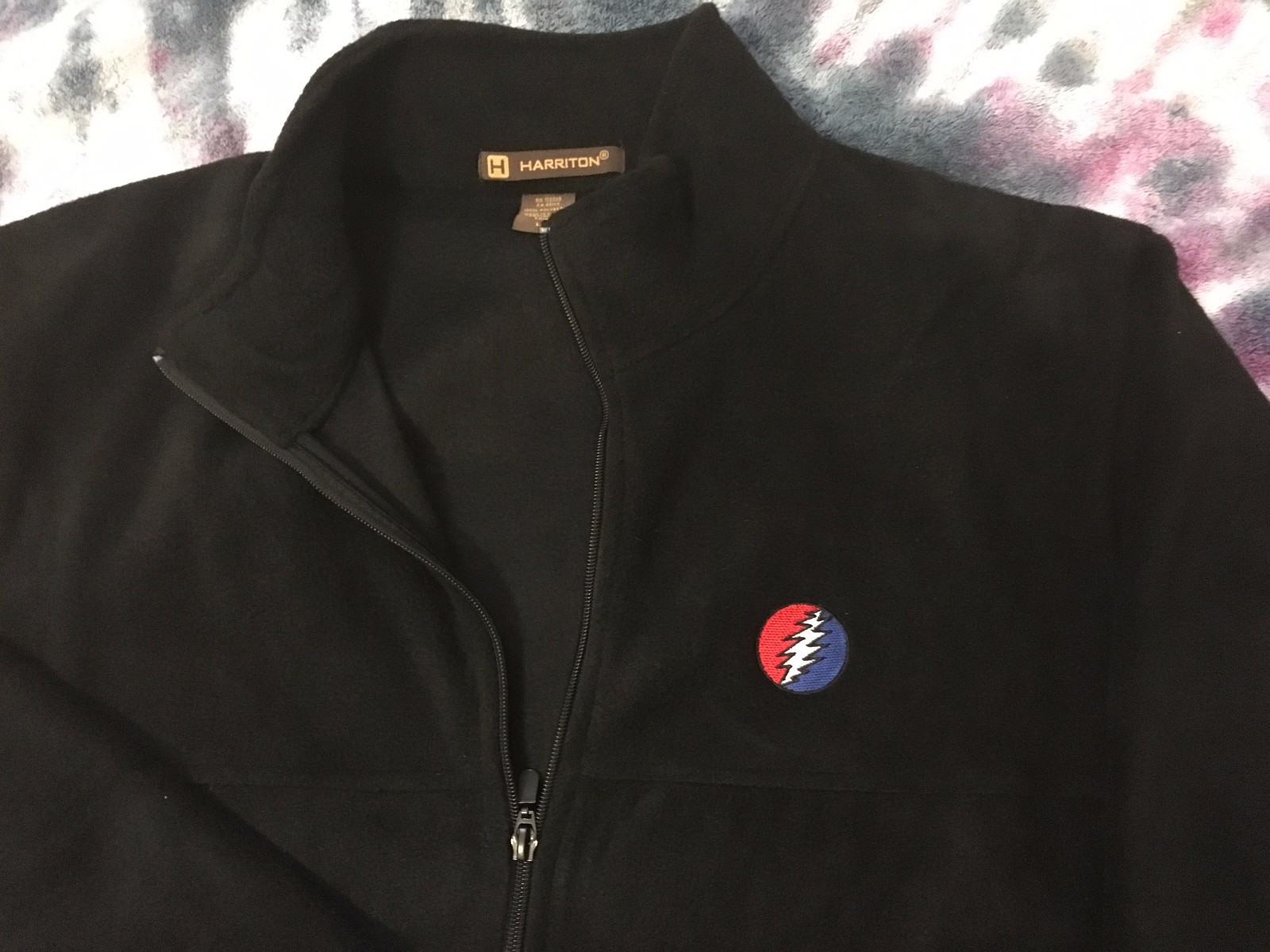 Grateful Dead Steal Your Face Embroidered Full Zipper Polyester Fleece Jacket gallery