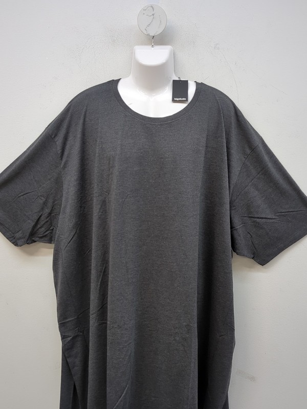 Bigdude Short Sleeve Plain Crew Neck Straight Hem T Shirt Size 7XL Charcoal gallery