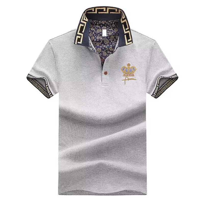 New Men Luxury Diamond Crown Rhinestones Fashion Polo T-Shirt High Quality gallery