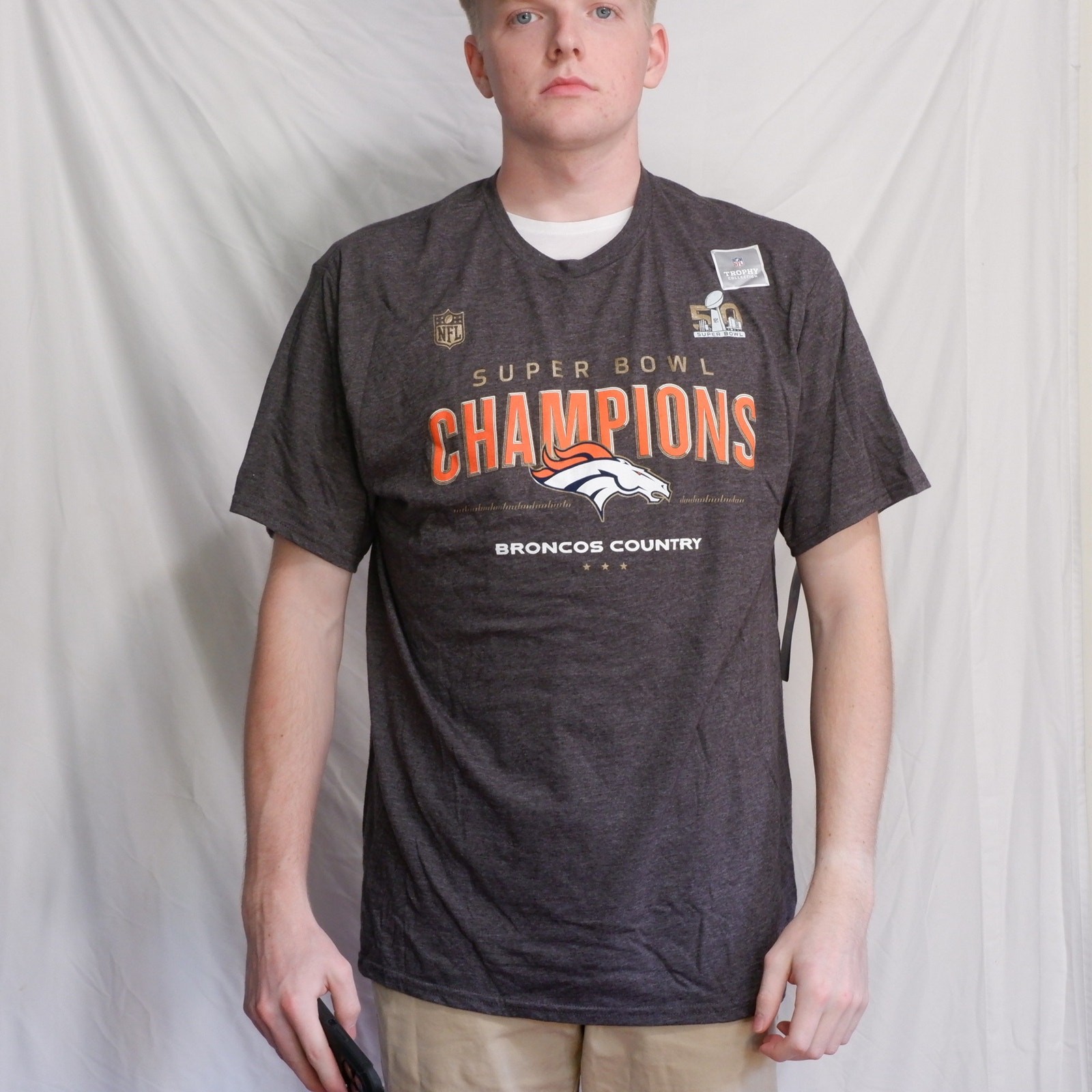 Denver Broncos Super Bowl 50 Champions T-Shirt NFL Pro Line NWT Mens XL