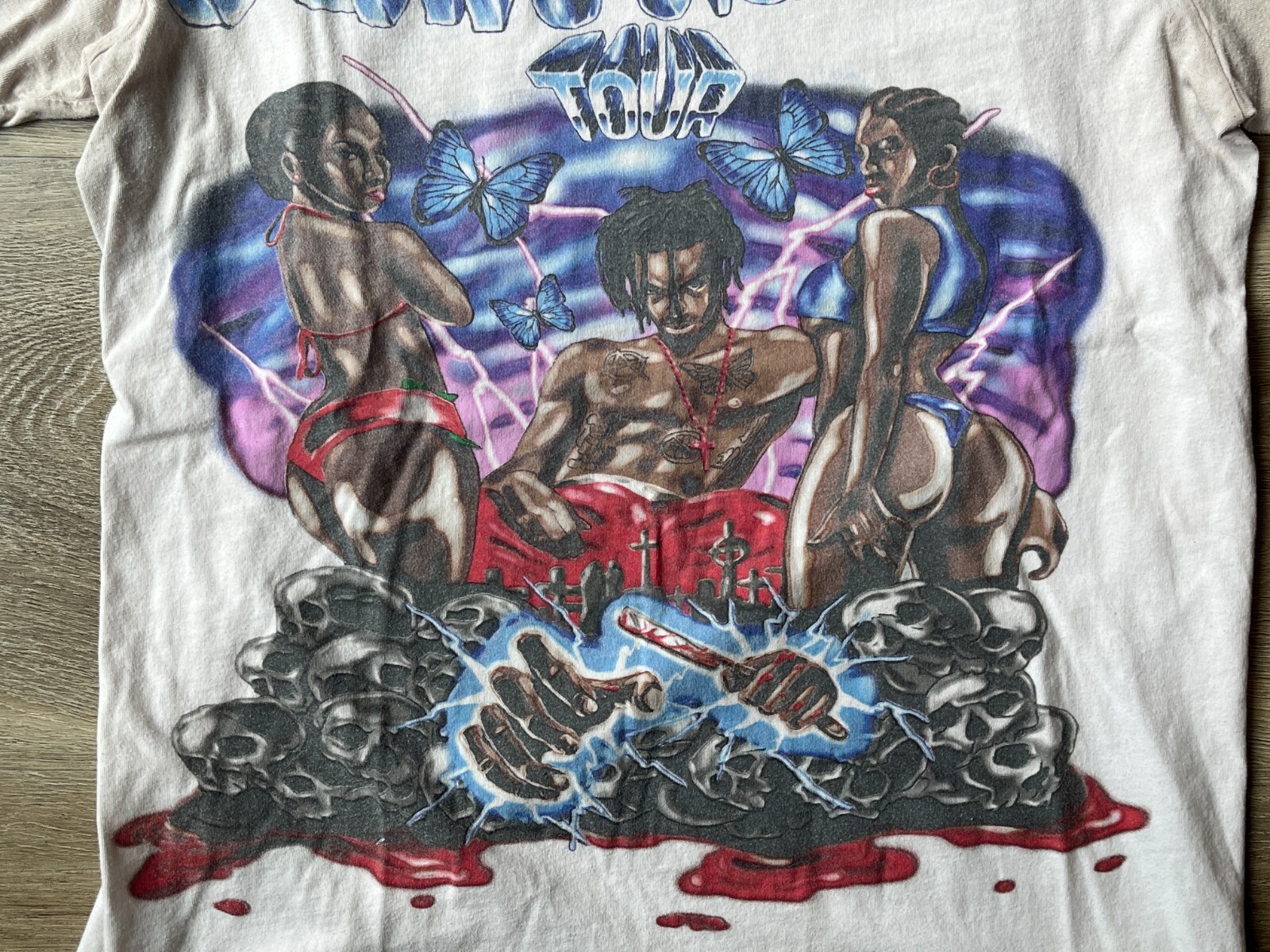 2017 PLAYBOI CARTI Official Self-Titled Era Tour Airbrush Shirt HEAVY WEAR AS IS gallery