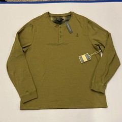 Pendleton Every Wear Mens Large Long Sleeve Button Henley Shirt Olive Green NWT