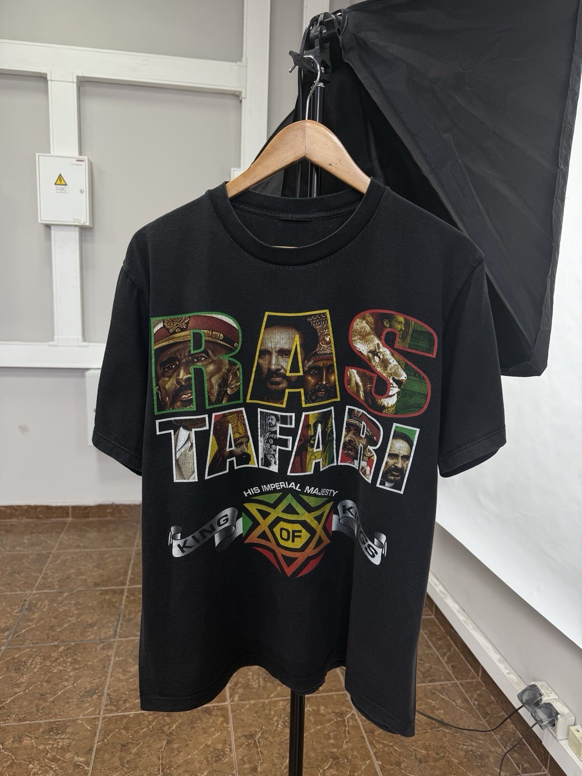 🇪🇹 Vintage 90s Haile Selassie RasTafari Emperor Ethiopia King Size L Color…