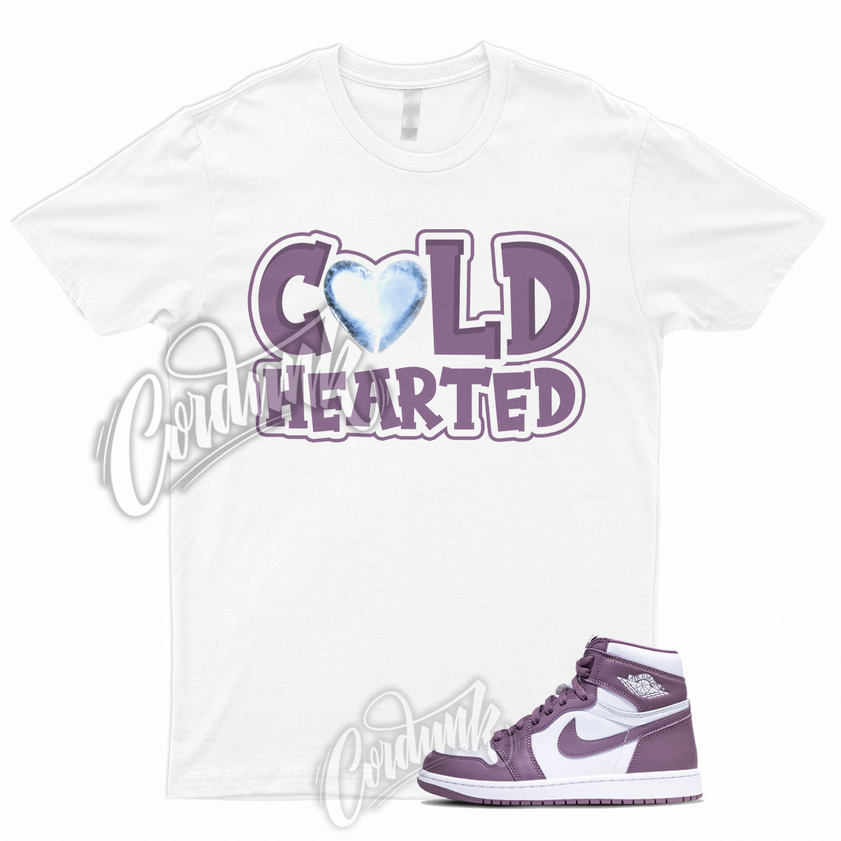 1 High OG Mauve Sky J White T Shirt to Match Sneakers COLD gallery