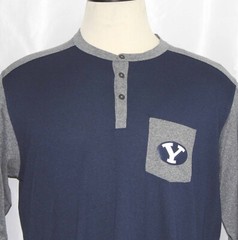 Nike Dri Fit Brigham Young Cougars 3 Button Henley 3/4 Sleeve Shirt Mens Size XL