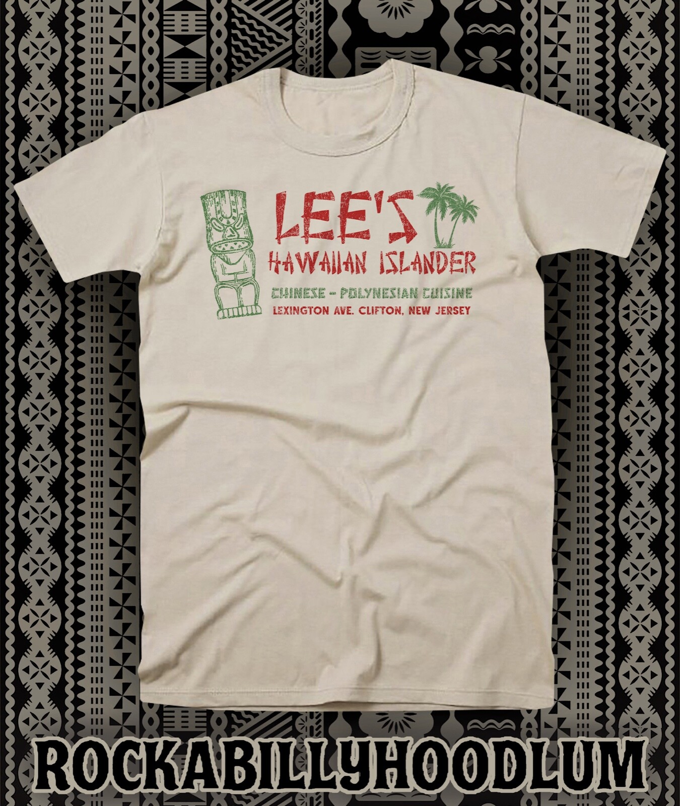 Retro Tiki Art Tee T Shirt Bar Mug Restaurant Lees Lee's Hawaiian Islander NJ gallery