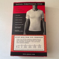 SPANX Men’s Cotton Compression Black Crew Neck Under Shirt size S NEW