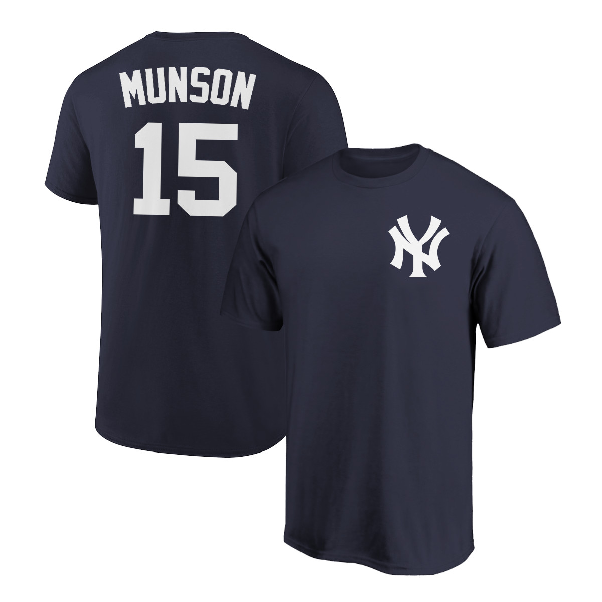 Thurman Munson T-Shirt New York Yankees Player Name and Number Soft Jersey Tee gallery