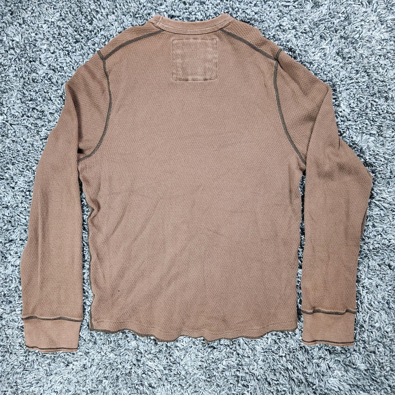 Vintage Y2K Abercrombie Fitch Waffle Knit Thermal Mens XXL Muscle Fit Brown gallery