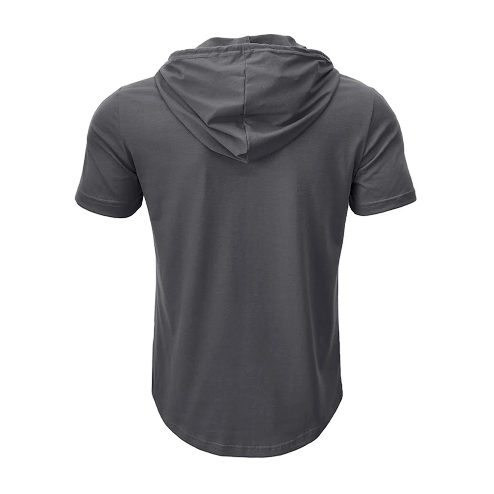 Men's T Shirt Summer Slim Fitness Hooded Short-Sleeved Tees Male Lightweight gallery