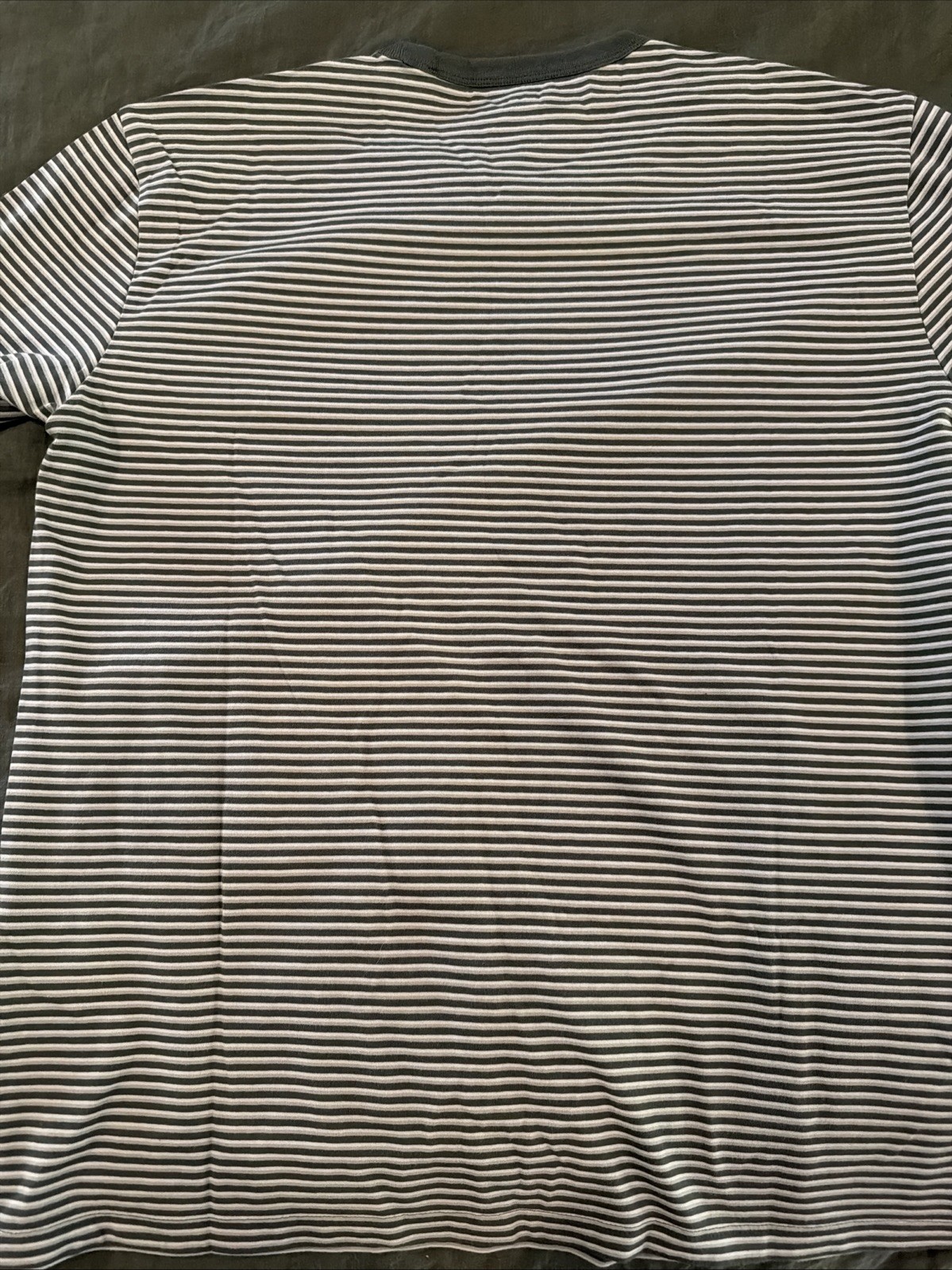 NWT Madewell Mens Garment Dyed Allday Crewneck Tee Green Stripe Size Large NM162 gallery