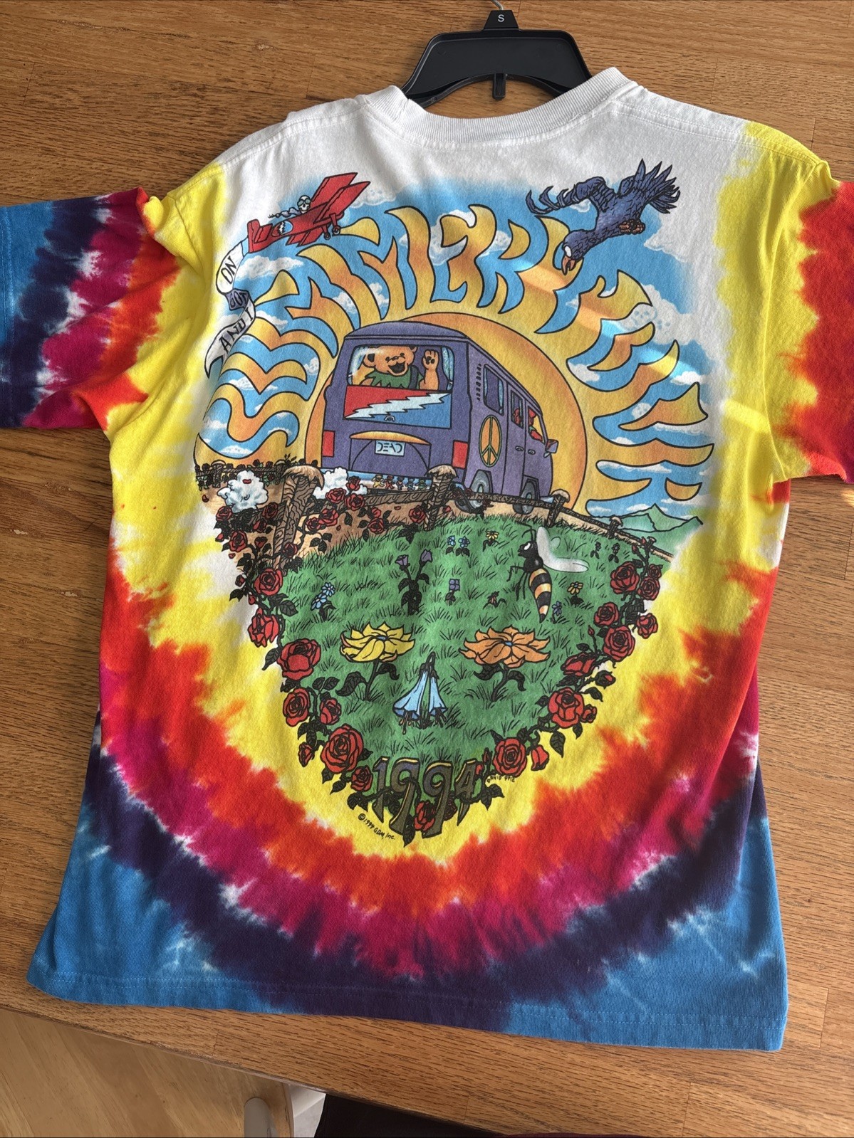 Grateful Dead 1994 Fall Tour Men's T-Shirt Tie Dye Liquid Blue, Medium gallery