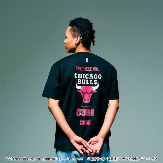 ONE PIECE × NBA T-Shirts Shanks×CHICAGO BULLS BLACK、White gallery