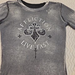 Y2K Affliction Live Fast Reversible Thermal Shirt Mens XS Made In USA See Pics