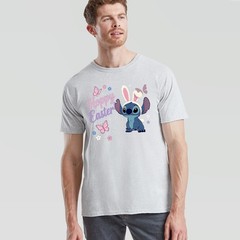 Unisex Blue Alien Hoppy Easter Bunny Butterflies Graphic Cotton Spring T-Shirt