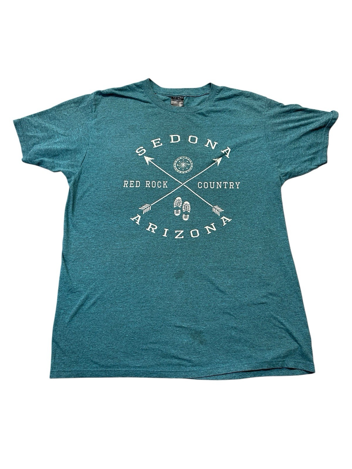 Prairie Mountain Sedona Arizona Red Rock Country Heather Teal Souvenir T-Shirt L