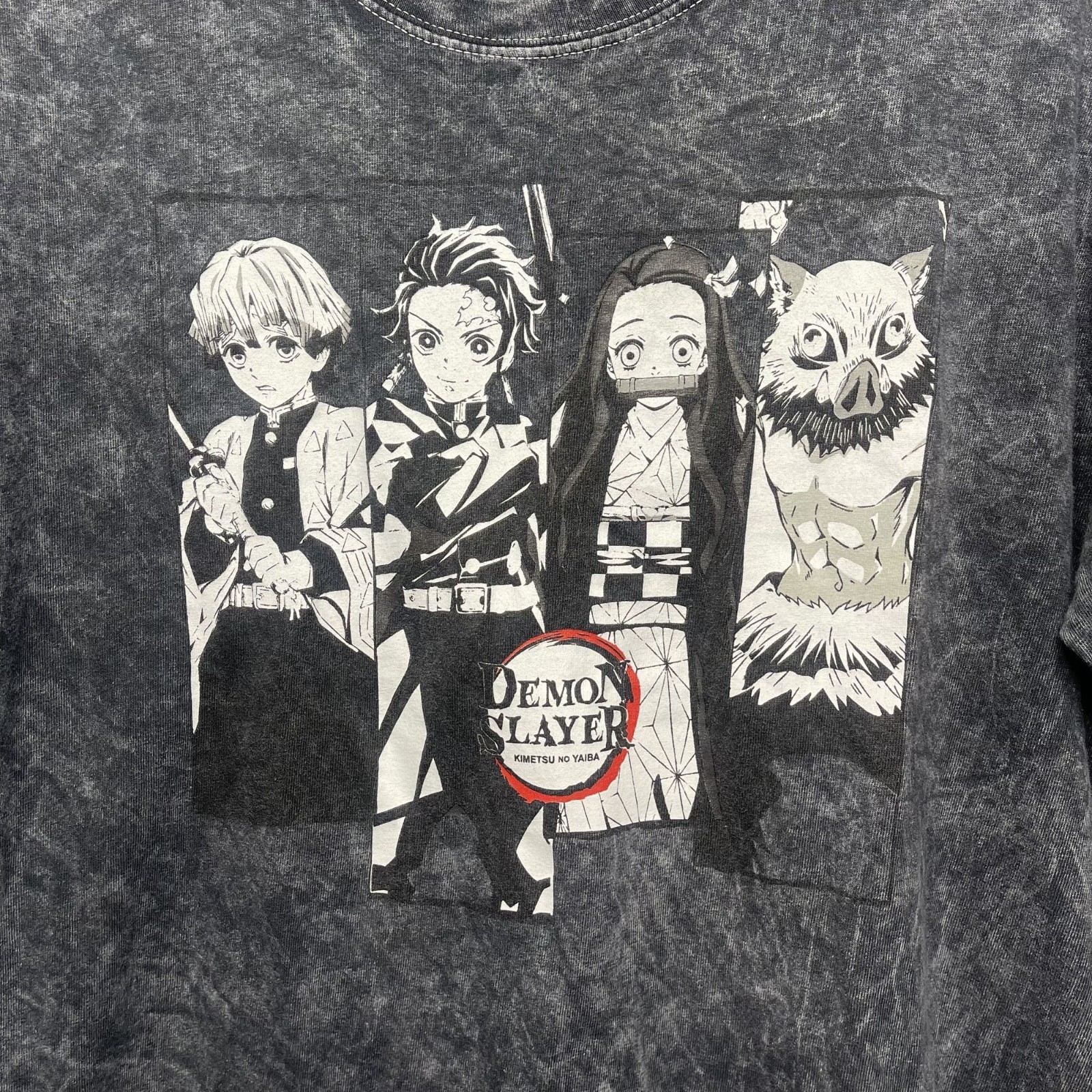 Demon Slayer Tanjiro Nezuko Zenitsu Hashibira Acid Wash Shirt Size L gallery