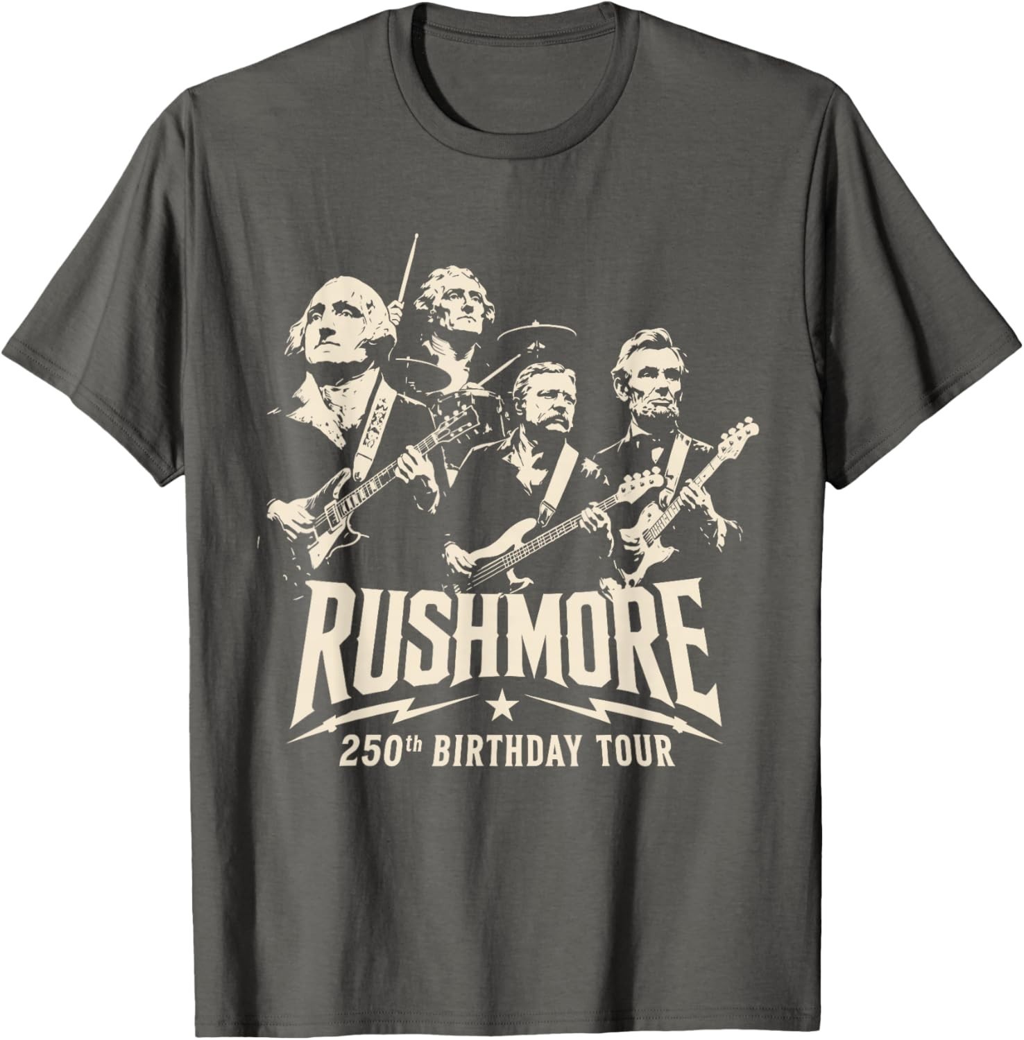 Funny Mount Rushmore 250th Birthday Tour Rockstar Graphic T-Shirt gallery