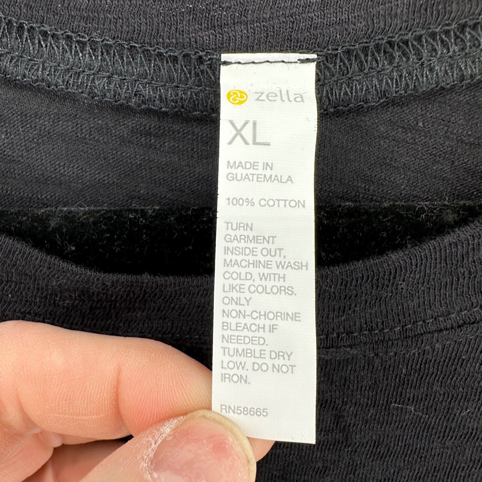 Zella All Day Long Sleeve Cotton Slub T-Shirt Mens XL Black gallery
