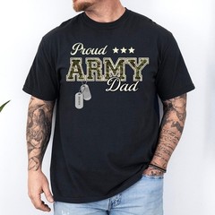 Personalized Proud Army Dad Shirt Custom Name Dog Tag Military Father’s Day Gift