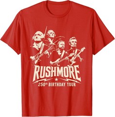 Funny Mount Rushmore 250th Birthday Tour Rockstar Graphic T-Shirt