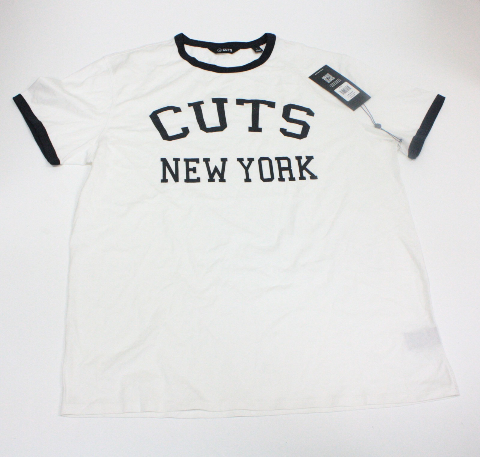 Cuts Men’s Breathable Retro Ringer New York T-Shirt Marine Navy Colorway Size L gallery